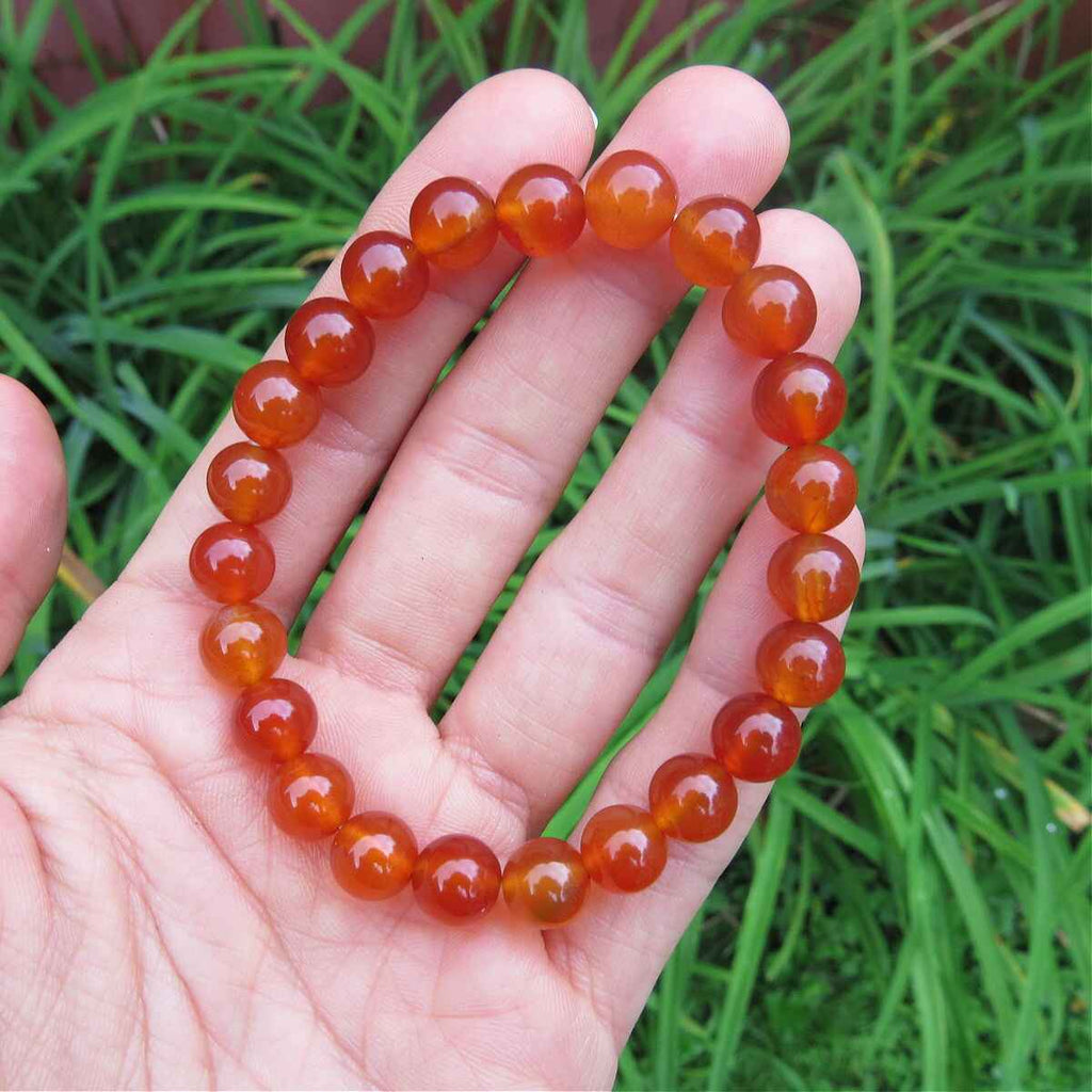 15 Grams Stone Red Carnelian 8mm Beads Bracelet at Rs 130/piece in Khambhat  | ID: 24202363055