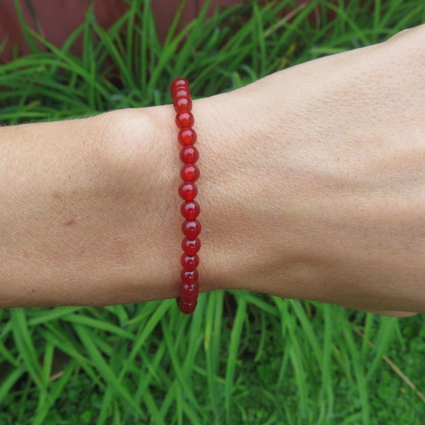 Carnelian Crystal Bracelet - Orange Stone Bracelet