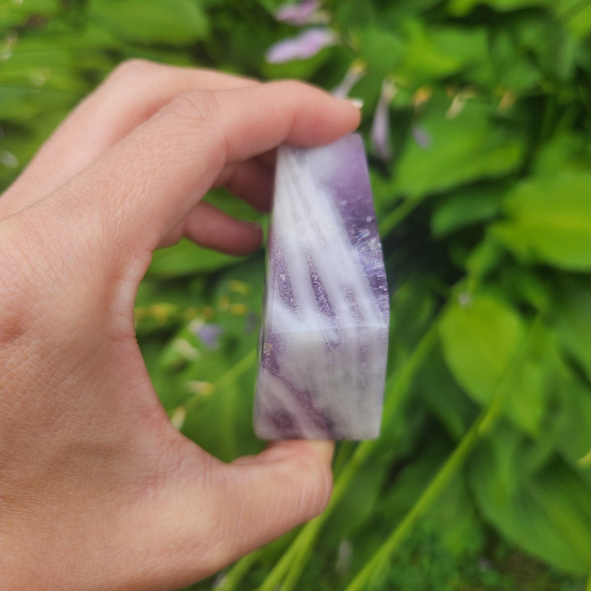 Chevron Amethyst Crystal Freeform Decor 3"