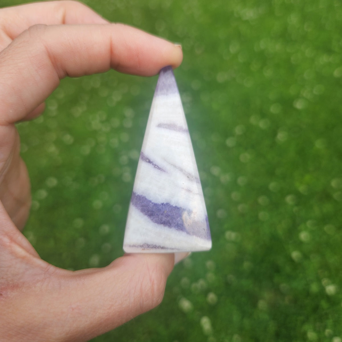 Chevron Amethyst Crystal Pyramid