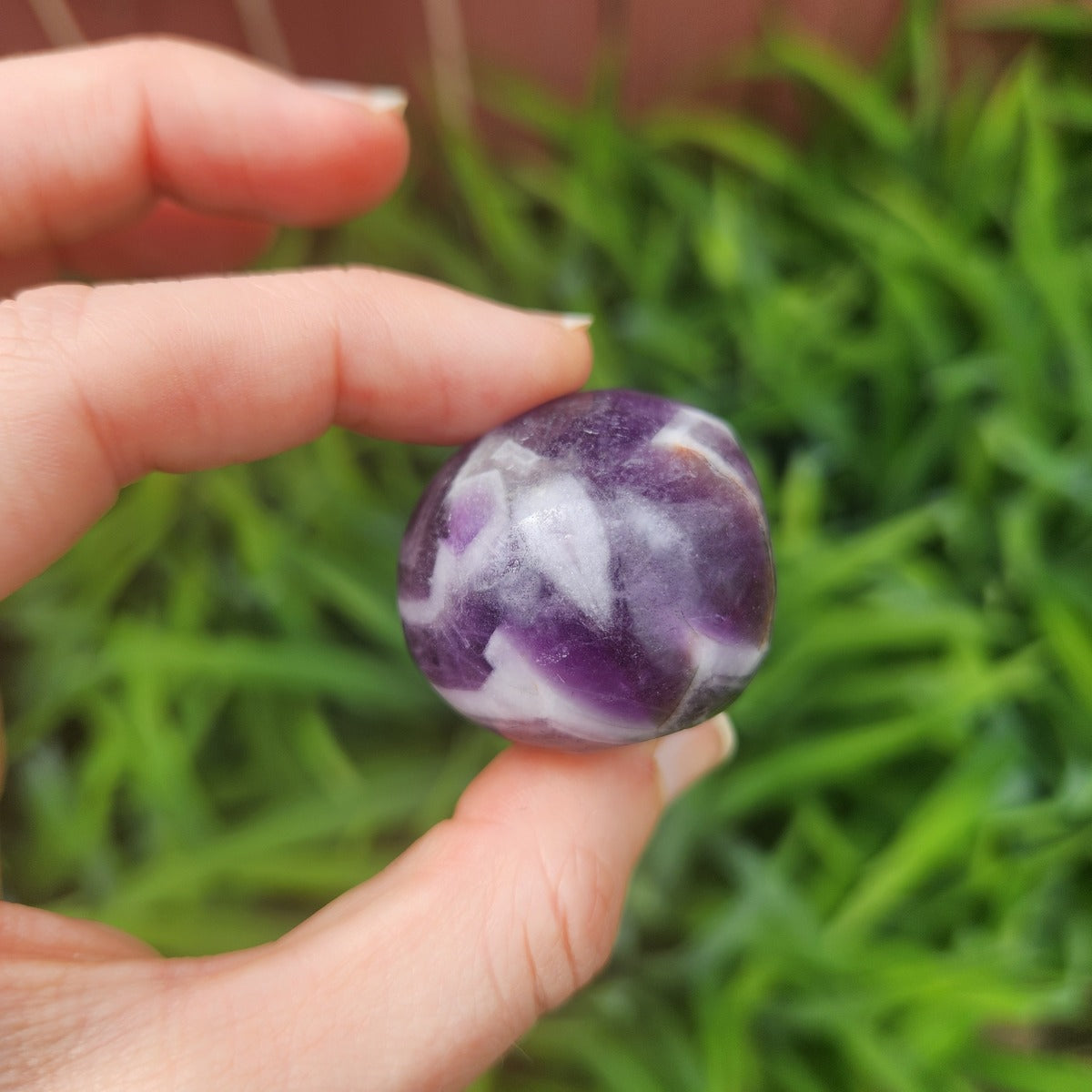 Chevron Amethyst Crystal Skull Carving 1.5"