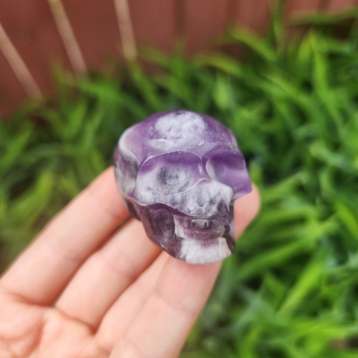 Purple Amethyst Crystal Skull Stone