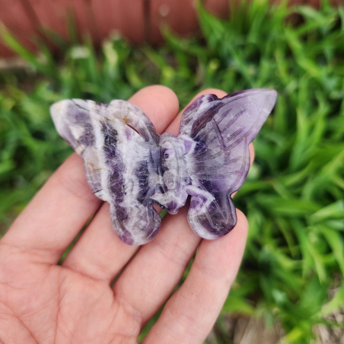 Chevron Amethyst Crystal Butterfly Stone Animal Carving