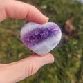 Chevron Amethyst Crystal Heart Carving