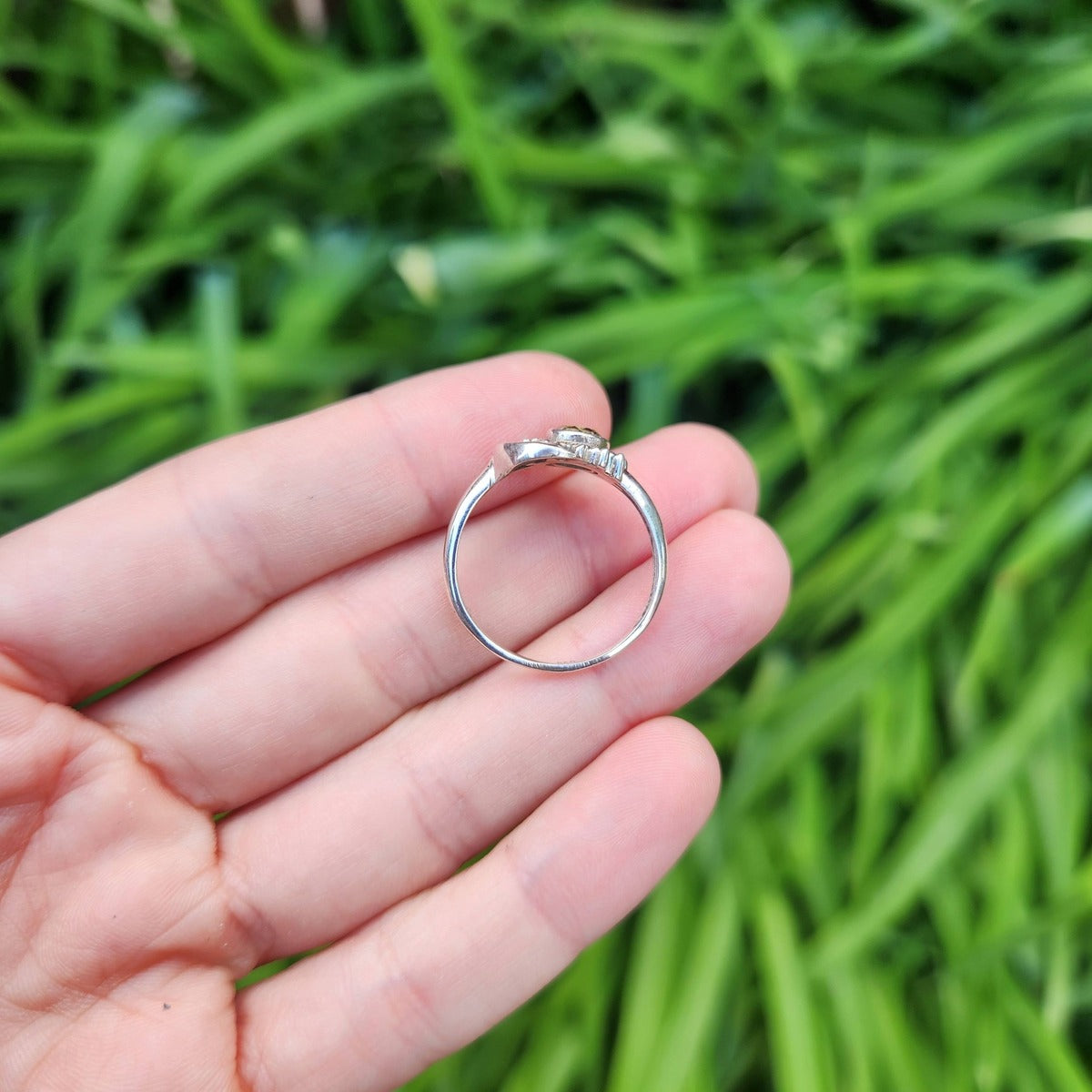 Citrine Sun and Moon Ring in Sterling Silver Size 9.25