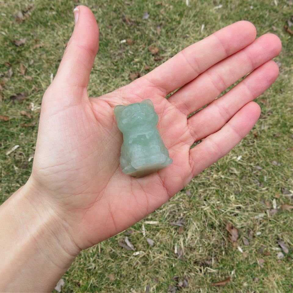 Crystal Cat Stone Animal Figurine