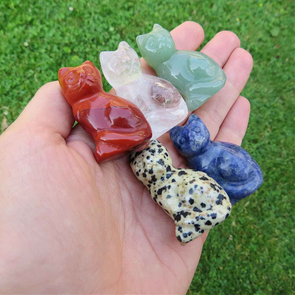 Crystal Cat Stone Carving