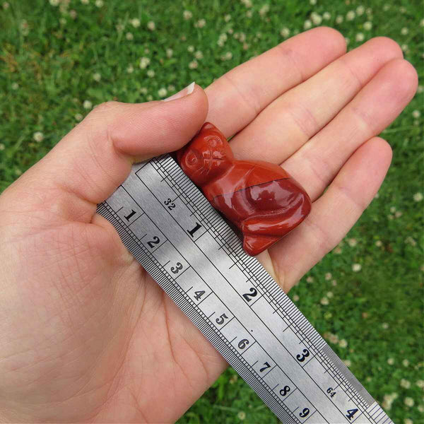 Crystal Cat Stone Animal Carving 1.5"
