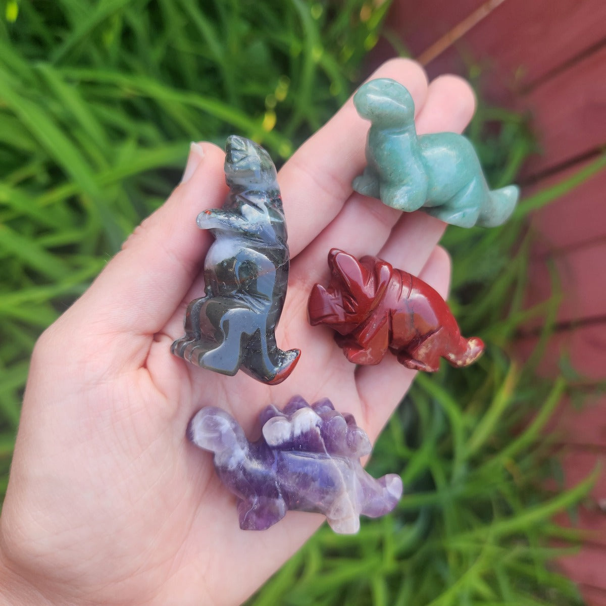 Carved Crystal Dinosaur Animal Figurines