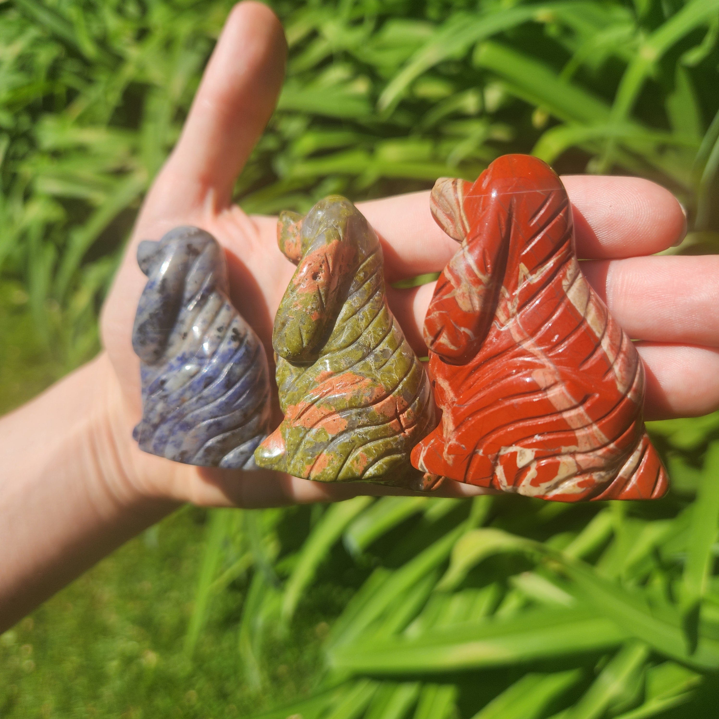 Crystal Dog Stone Carving 2.25" - Cocker Spaniel Animal Stone Figurine