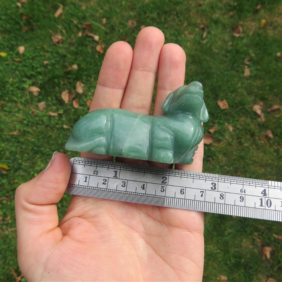 Dachshund Crystal Dog Figurine 2.5" Stone Animal Carving