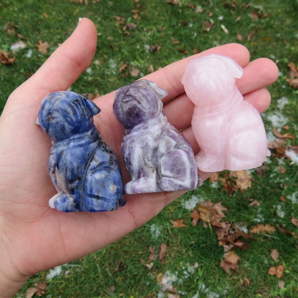 Crystal Dog Figurine - Pug