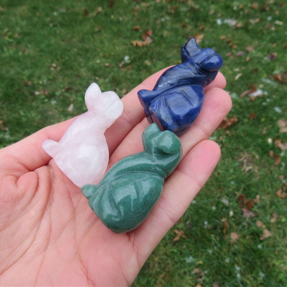 Carved Crystal Dog Figurine