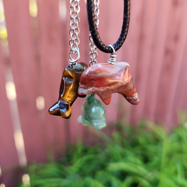Crystal Animal Dolphin Necklaces