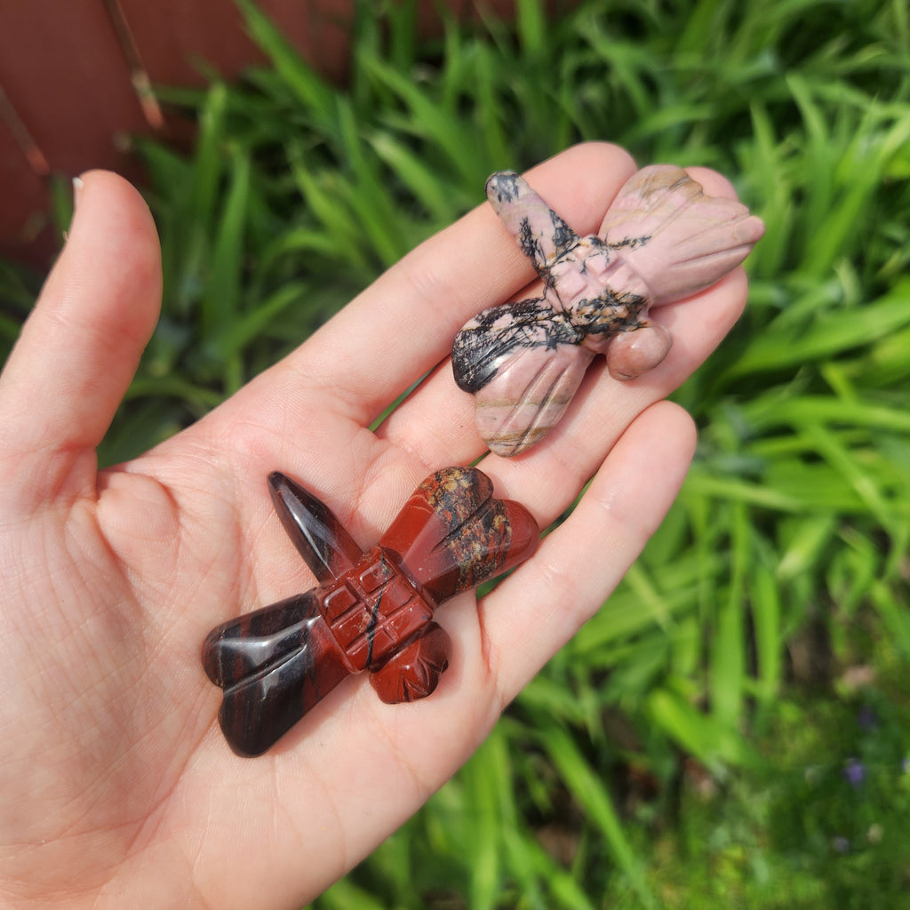 Carved Stone Dragonfly Crystal Figurine 2.25" Animal Totem
