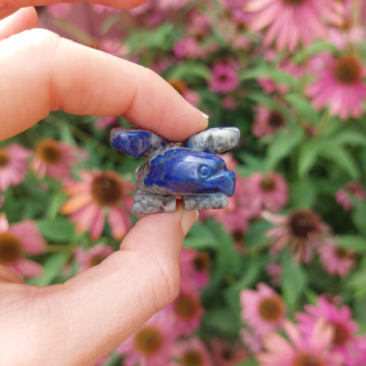 Crystal Eagle Figurine in Lapis Lazuli Stone