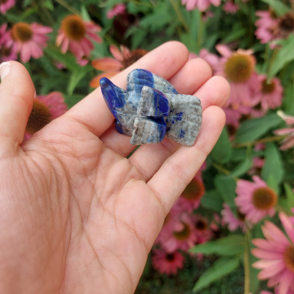 Crystal Eagle Carving Lapis Lazuli 1.75" Stone Animal Figurine