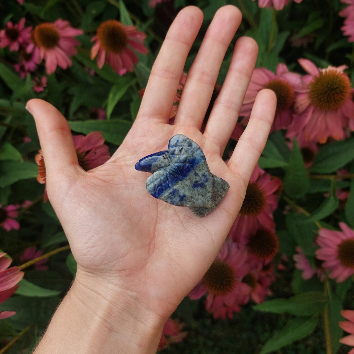 Crystal Eagle Carving Lapis Lazuli 1.75" Stone Animal Figurine