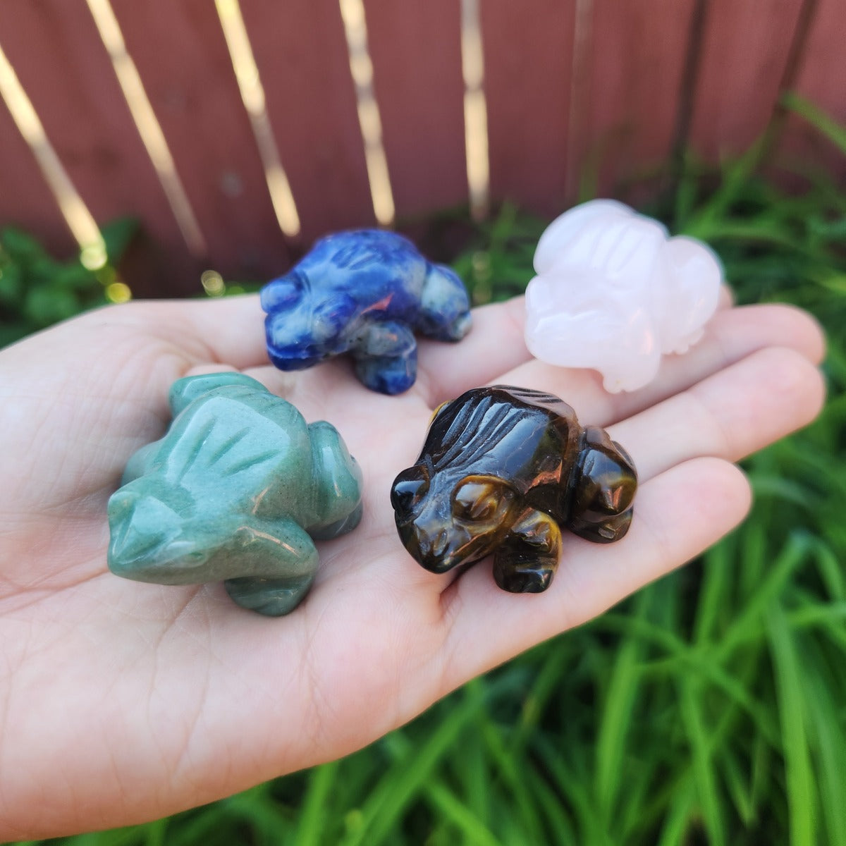 Crystal Frog Stone Figurines