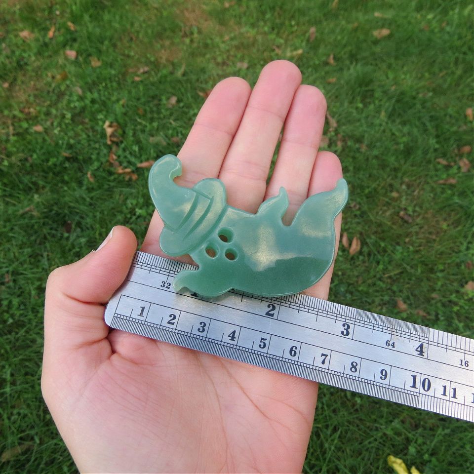 Crystal Ghost Stone Carving 2.5" | Ghost Witch Halloween Crystal Decor