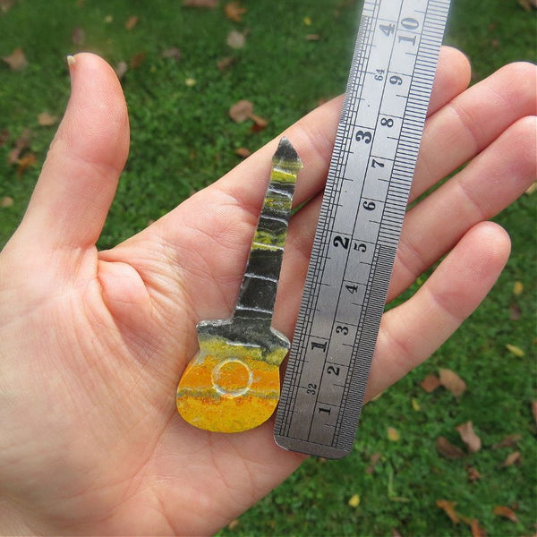 Bumble Bee Jasper Crystal Guitar Carving 2.75"