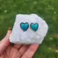 Blue Howlite Crystal Heart Earrings Stainless Steel