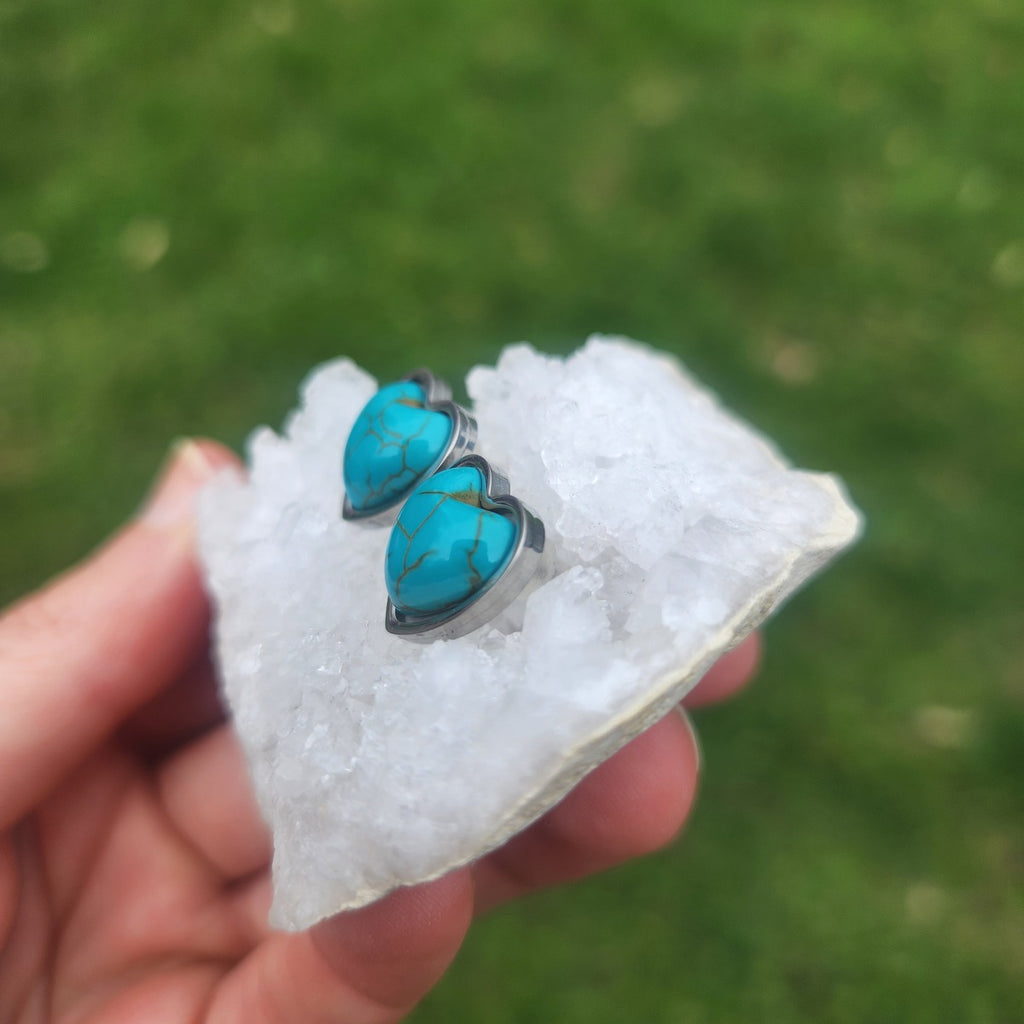 Crystal Heart Earrings Stainless Steel