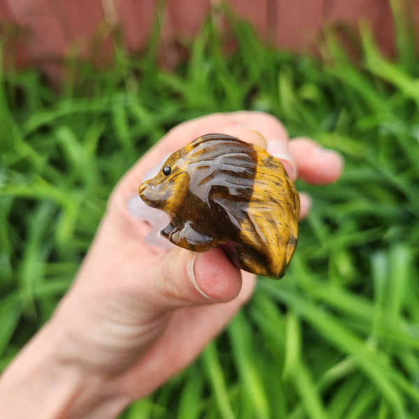Carved Crystal Hedgehog Stone Animal Figurine