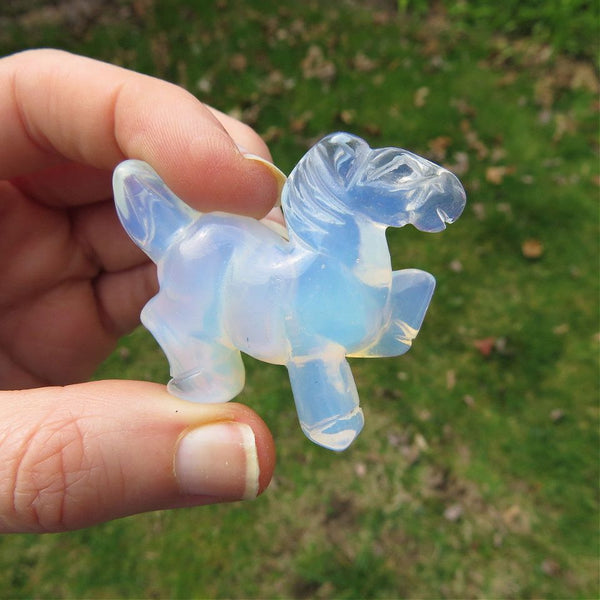 Opalite Crystal Horse Carving