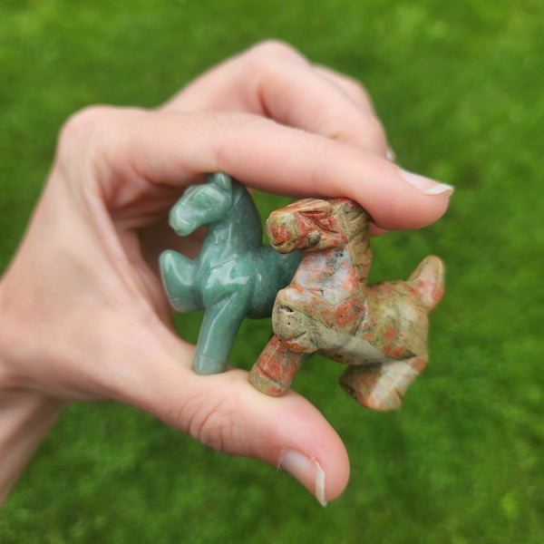 Crystal Horse Stone Animal Carving 1.75"