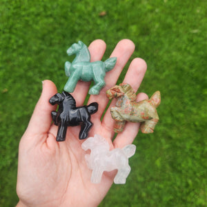 Crystal Horse Stone Animal Carving 1.75"