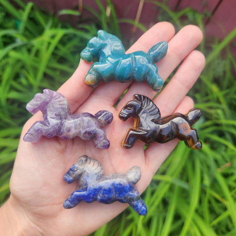 Crystal Horse Stone Carvings