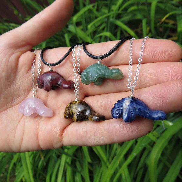 Manatee Crystal Animal Necklace