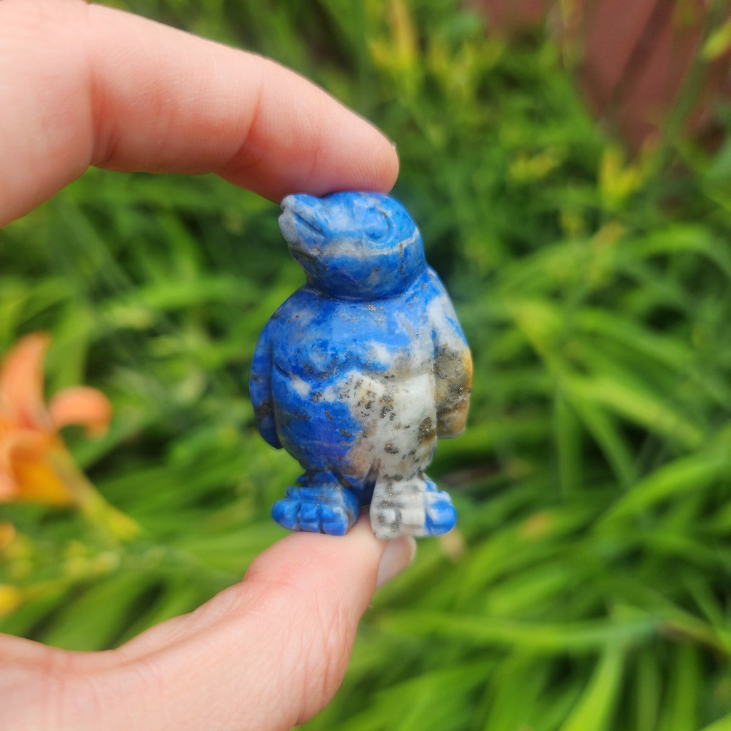 Lapis Lazuli Crystal Penguin Carving