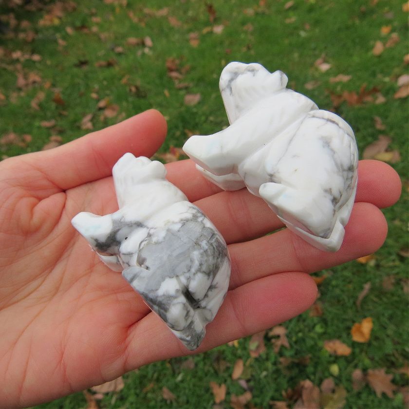 White Crystal Polar Bear Stone