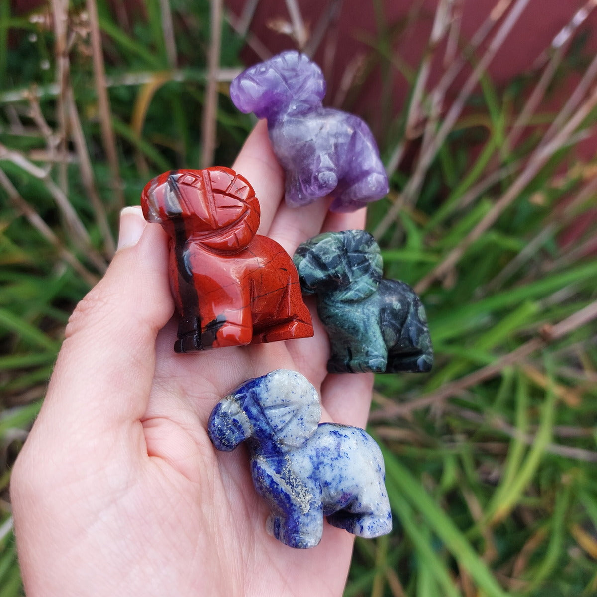 Carved Stone Ram Figurines