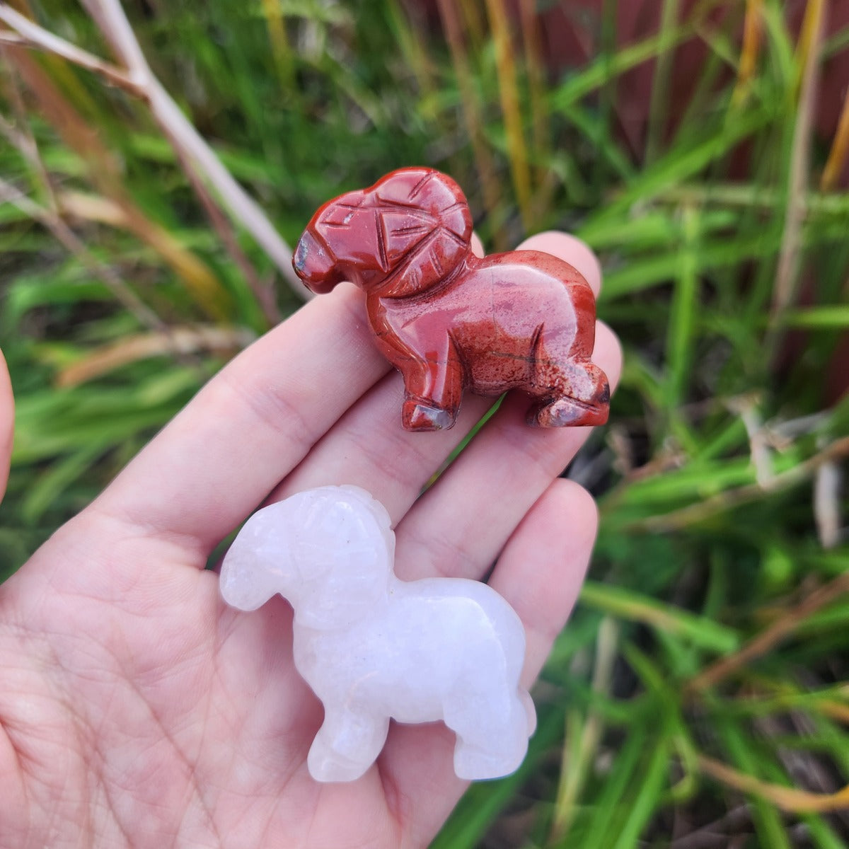 Carved Crystal Ram Figurine