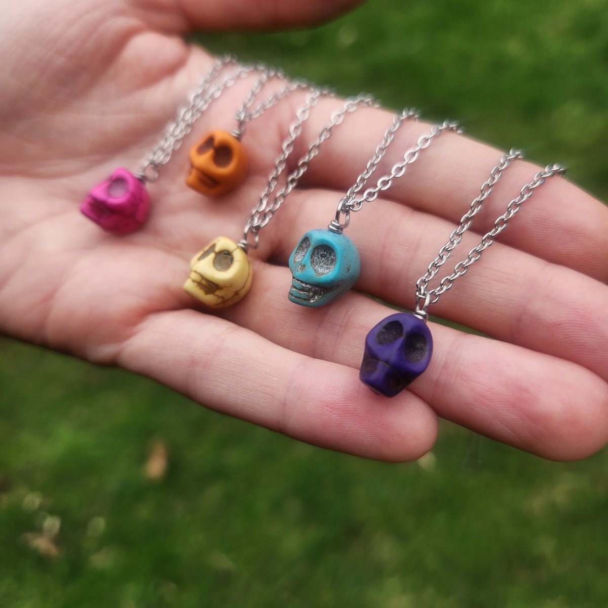 Crystal Skull Necklaces - Howlite Stone