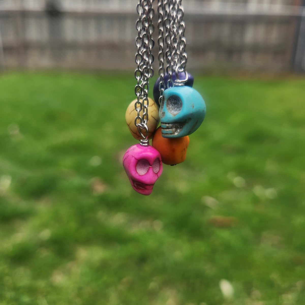 Howlite Crystal Skull Stone Necklaces