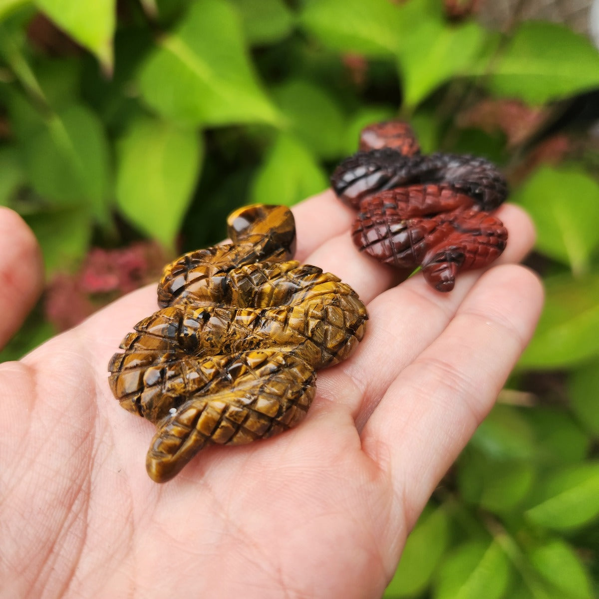 Crystal Snake Carving 2" Stone Snake Figurine Animal Totem