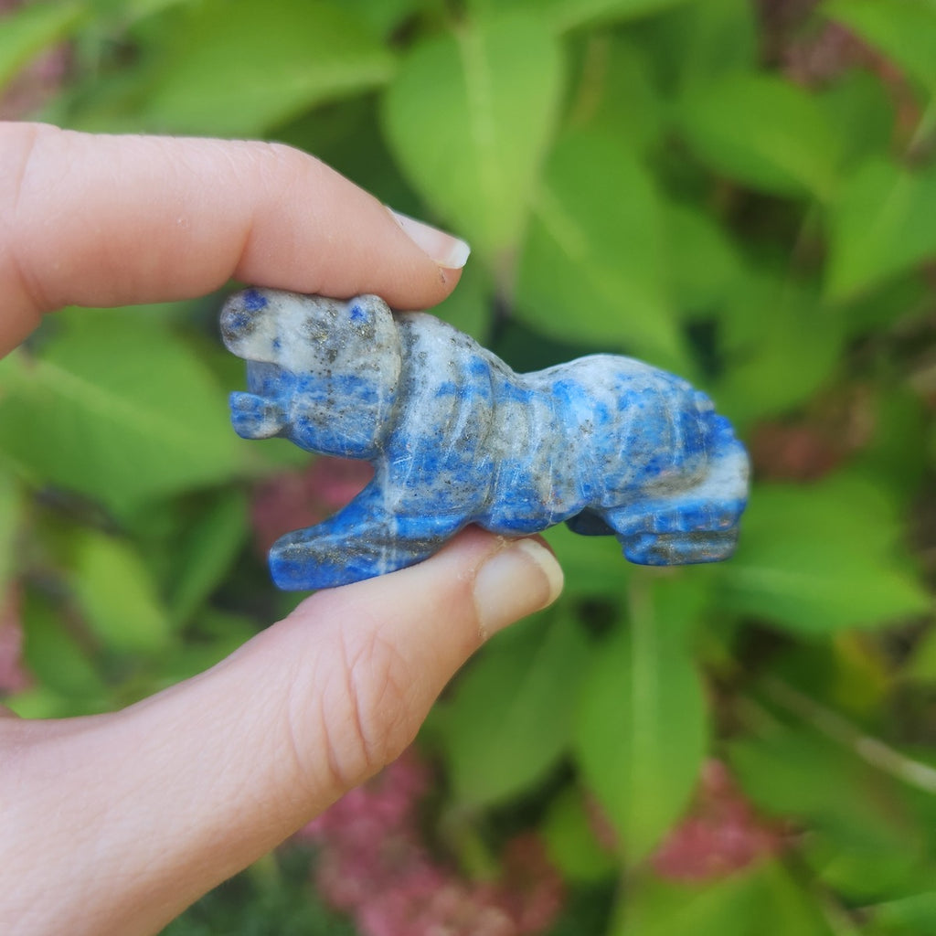 Lapis Lazuli Crystal Tiger Carving