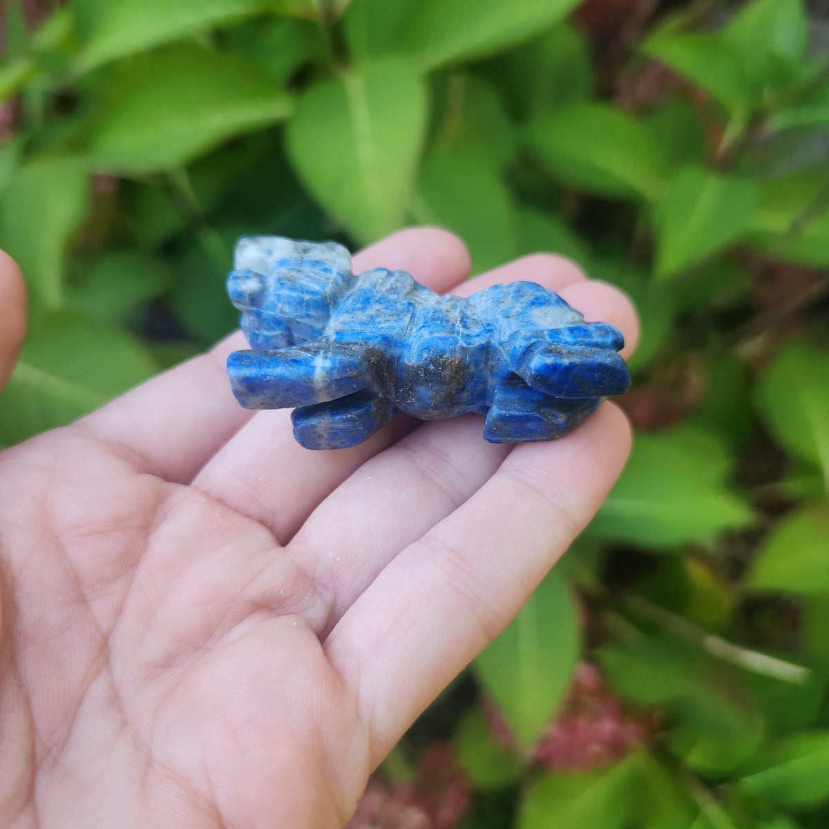 Crystal Tiger Carving 2" - Lapis Lazuli Stone Animal Totem Figurine