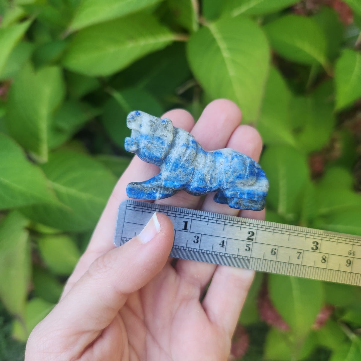 Crystal Tiger Carving 2" - Lapis Lazuli Stone Animal Totem Figurine