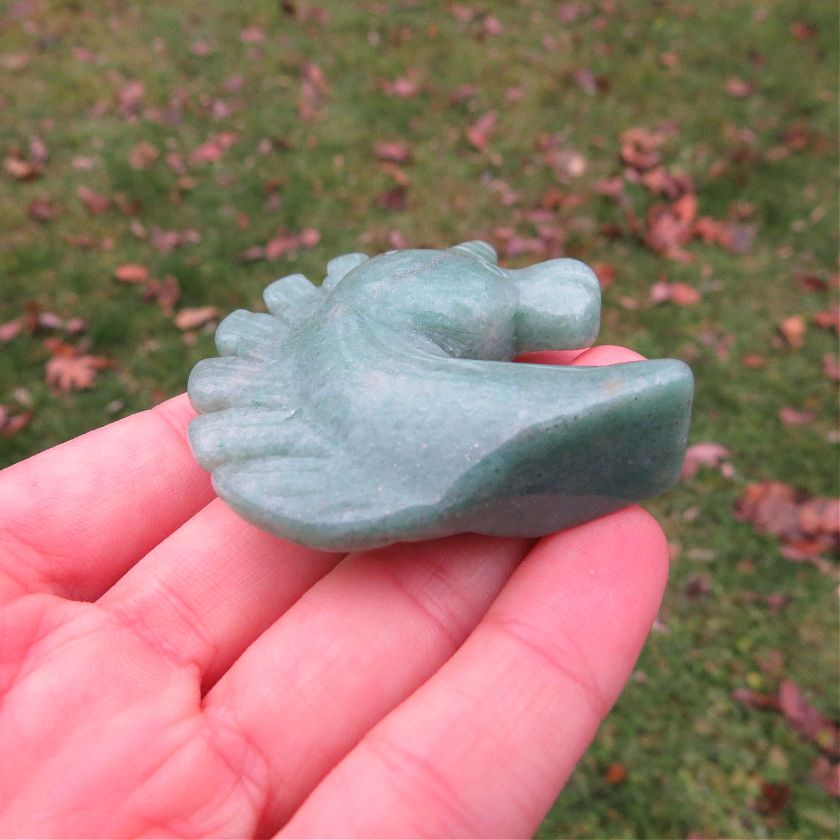 Crystal Unicorn Carving in Green Aventurine Stone