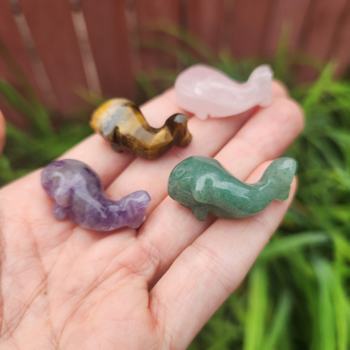 Mini Crystal Whale Figurine 1" | Animal Stone Carving