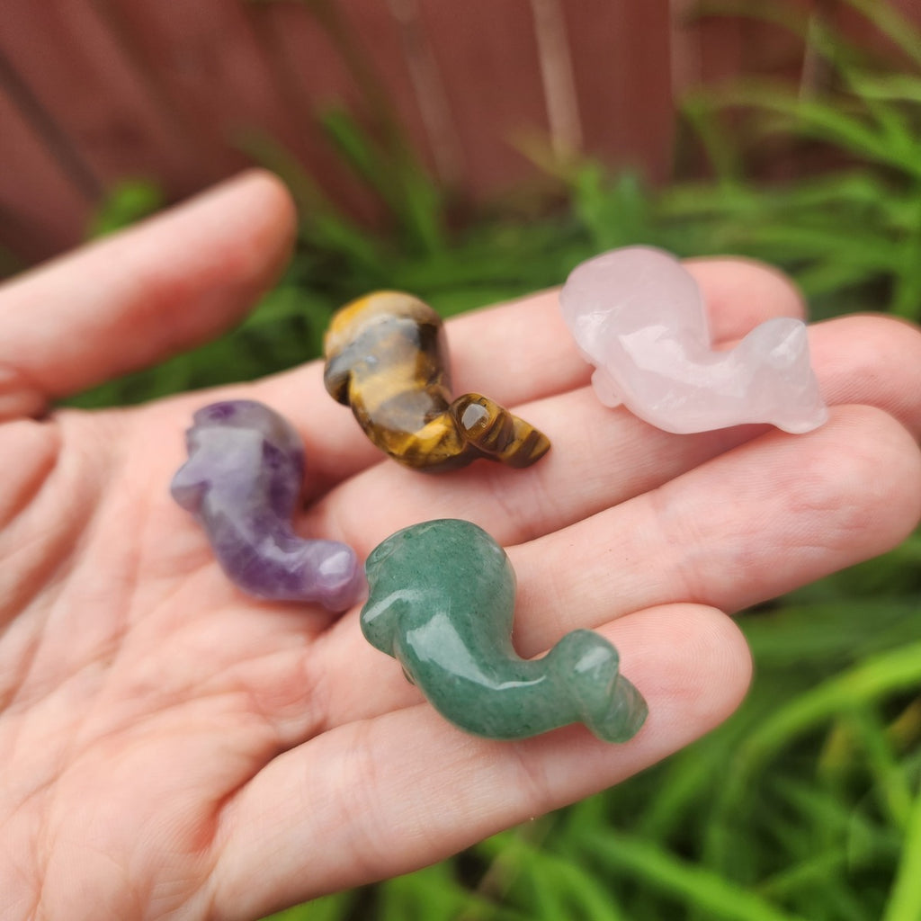 Mini Crystal Whale Figurine 1" | Animal Stone Carving