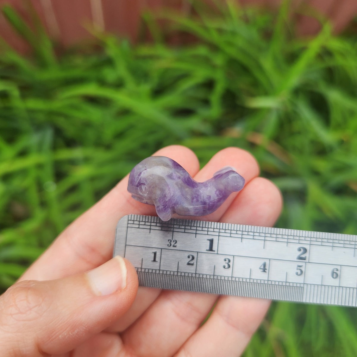 Mini Crystal Whale Carving 1" Stone