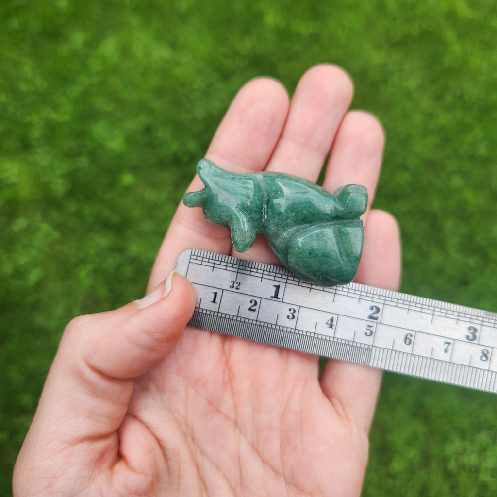Crystal Wolf Stone Carving 1.75" | Howling Wolf Animal Figurine