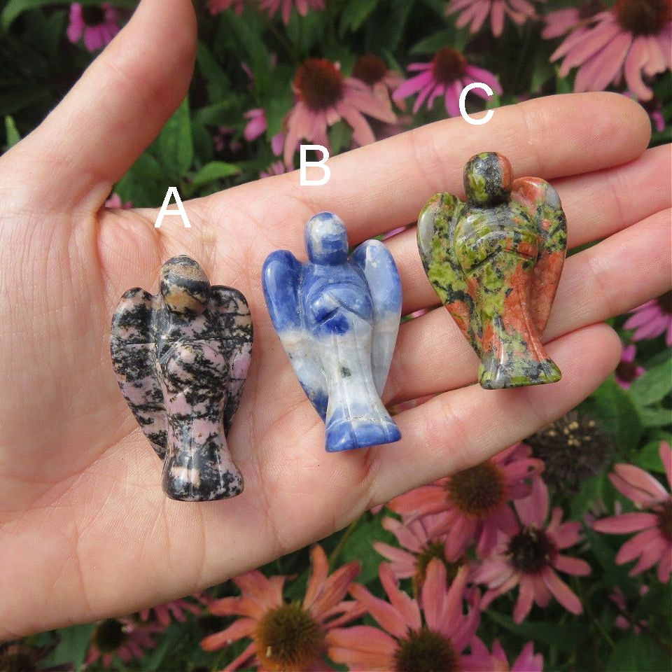 Small Crystal Angel Carvings 1.5"