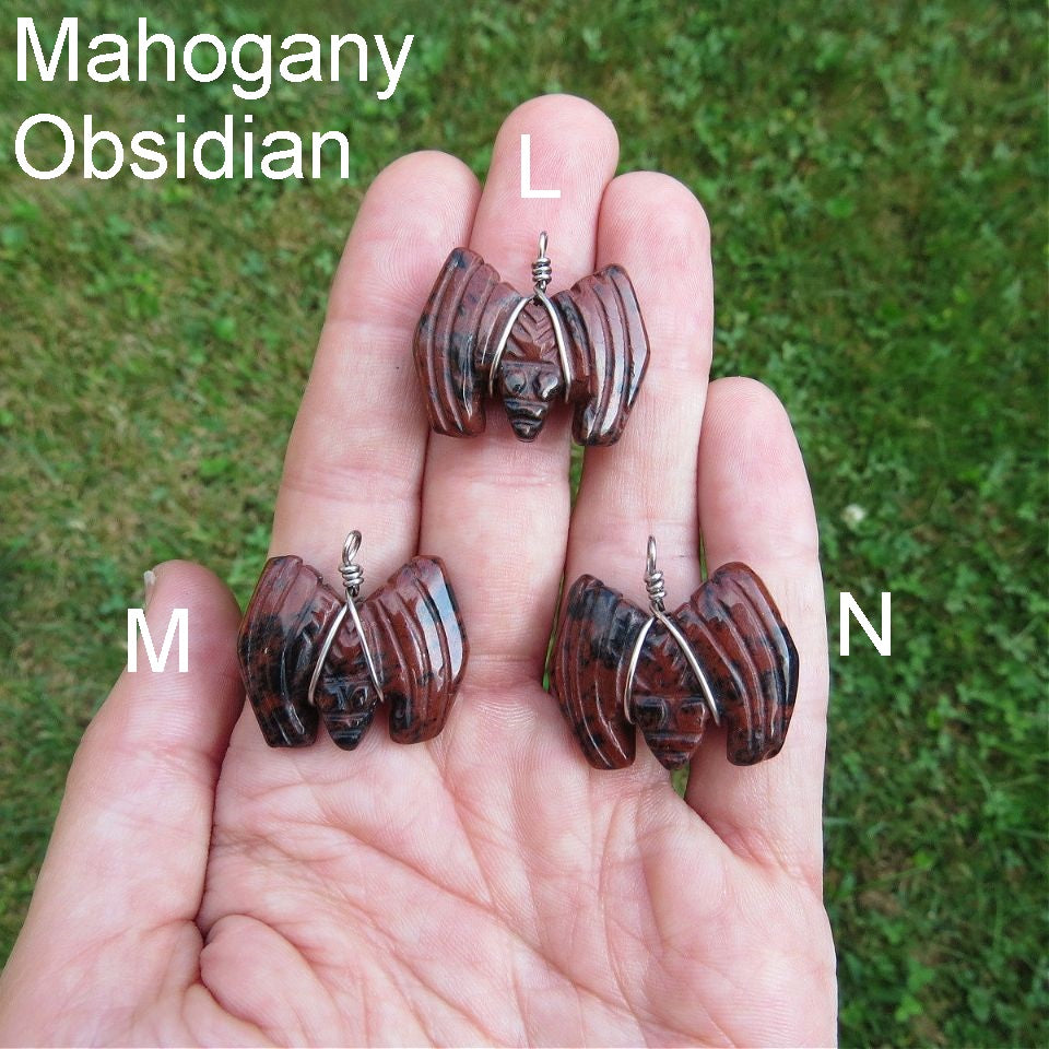 Mahogany Obsidian Bat Necklace